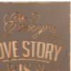 Lovestory tekst bord - 5h0289 Clayre Eef grijs