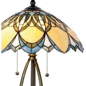 LumiLamp Bureaulamp Tiffany Tafellamp ø 40x60 cm blauw gekleurd