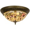 Lumilamp 5LL-5350 Plafondlamp Tiffany Ø 38x19 cm Beige Roze Glazen Bloemen Driehoek