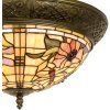 Lumilamp 5LL-5350 Plafondlamp Tiffany Ø 38x19 cm Beige Roze Glazen Bloemen Driehoek