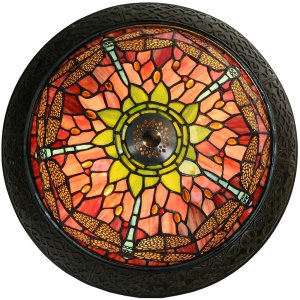 Tiffany plafondlamp Ø 38x19 cm geel