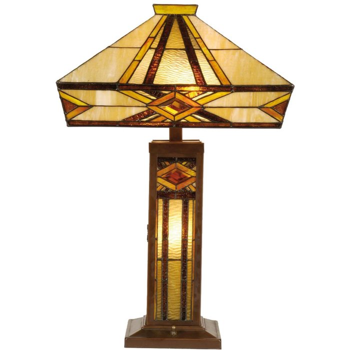 Tiffany tafellamp 42x71 cm geel gekleurd