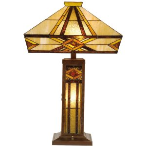 Tiffany tafellamp 42x71 cm geel gekleurd