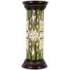 LumiLamp 5LL-5539 Tiffany Zuil Ø 31x78 cm Groen Wit Glas Bloemen Rond