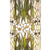 LumiLamp 5LL-5539 Tiffany Zuil Ø 31x78 cm Groen Wit Glas Bloemen Rond