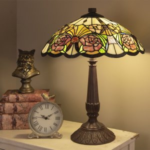Tiffany tafellamp ø 44x57 cm paars gekleurd