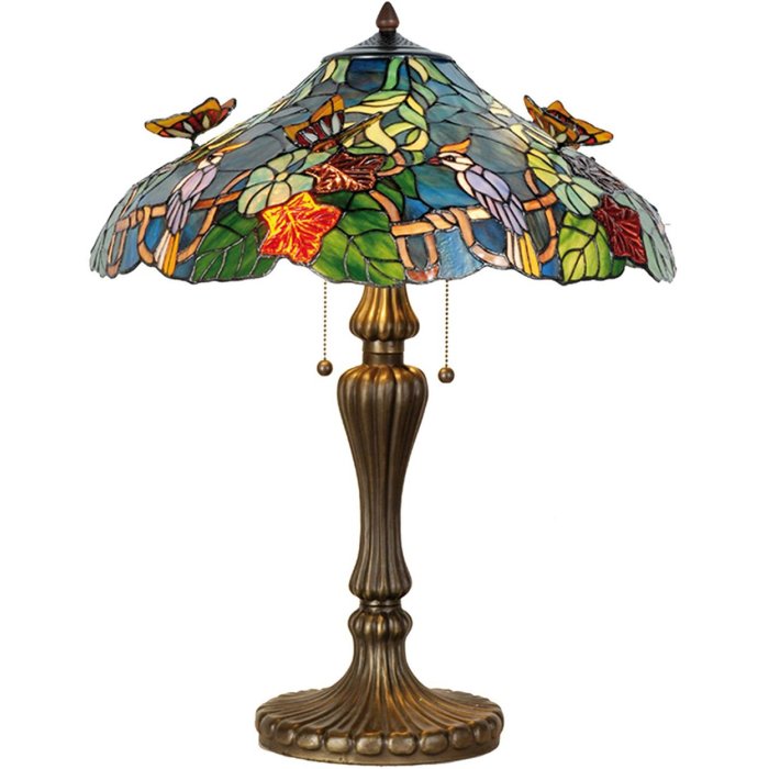 Tiffany tafellamp ø 52x65 cm blauw gekleurd