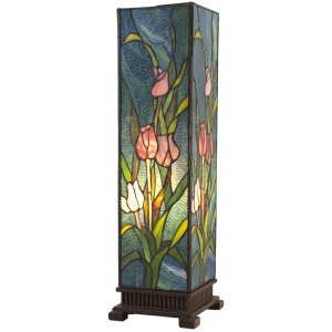 Tiffany tafellamp 24x58,5 cm blauw gekleurd