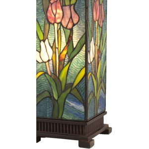 Tiffany tafellamp 24x58,5 cm blauw gekleurd