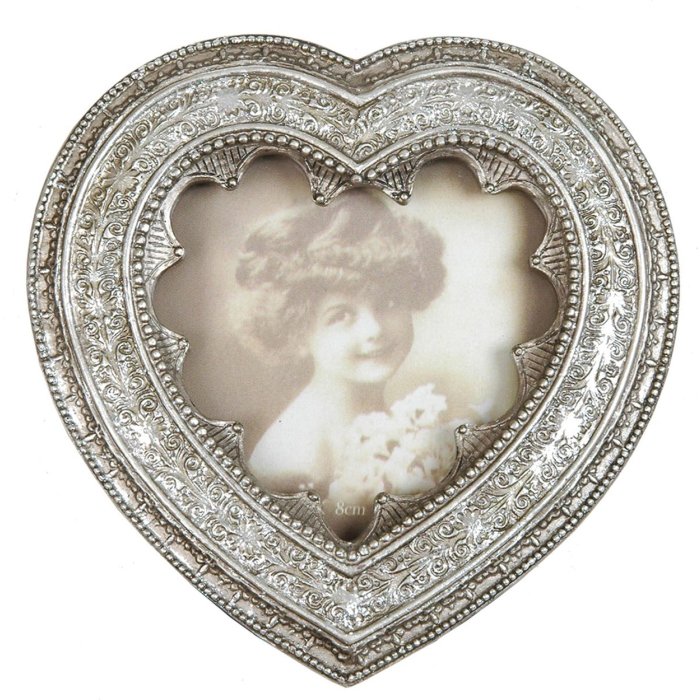 2765 antiek lijst zilver barok 8x8 cm hart