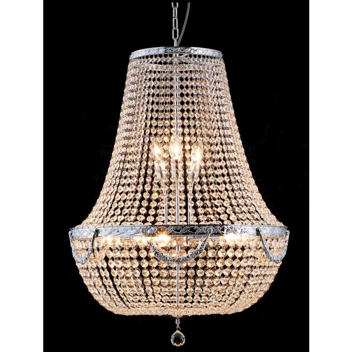 Glas/ijzeren kroonluchter ø 60 cm - 5ll-cr52 Clayre Eef