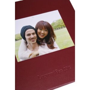 Fotoalbum kolara bordeaux met uw foto + tekst witte paginas