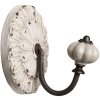 Haak bloem - 10x8x10 cm shabby wit