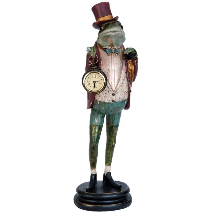 Decoratiefiguurtje kikker - 6pr0914 Clayre Eef in de maat 14x17x44 cm