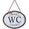 Tinnen bord wc 17x13 cm - wit