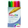 Pentel Kleurenpen Set van 12 geassorteerde 0,6 mm