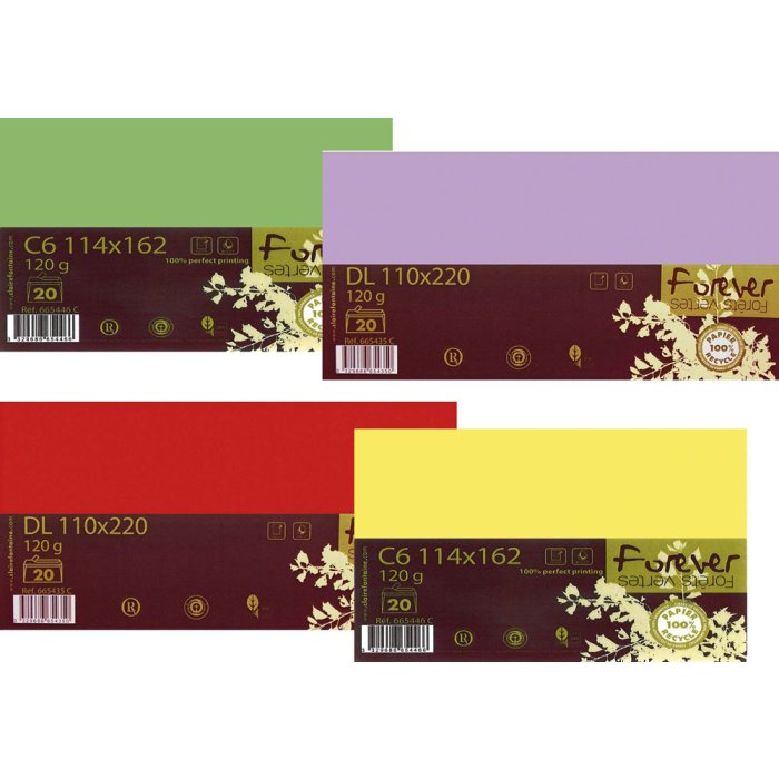 voor altijd kleurrijke enveloppen 2 maten verschillende kleuren