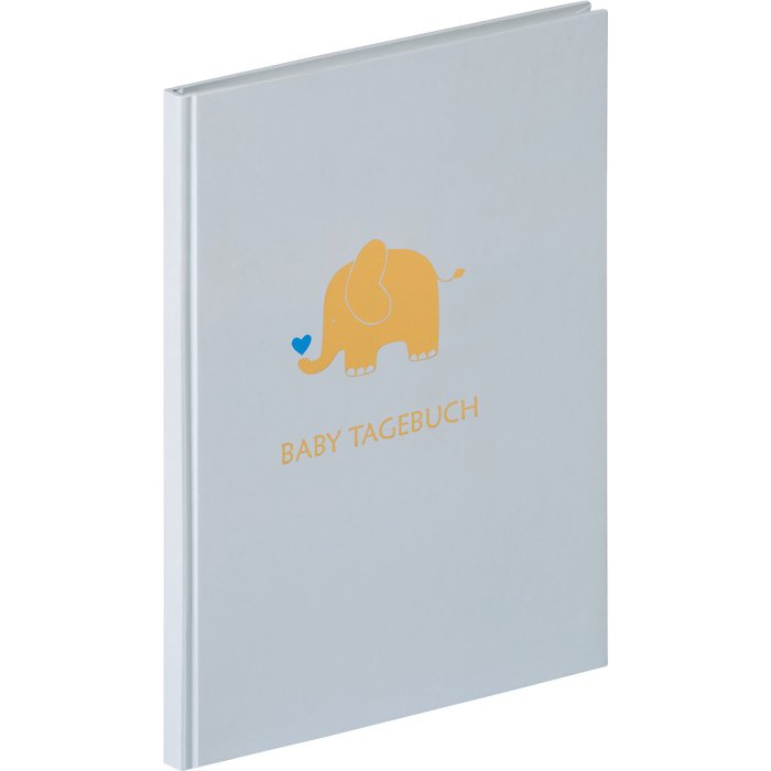 Dagboek babydier blauw 20x28 cm
