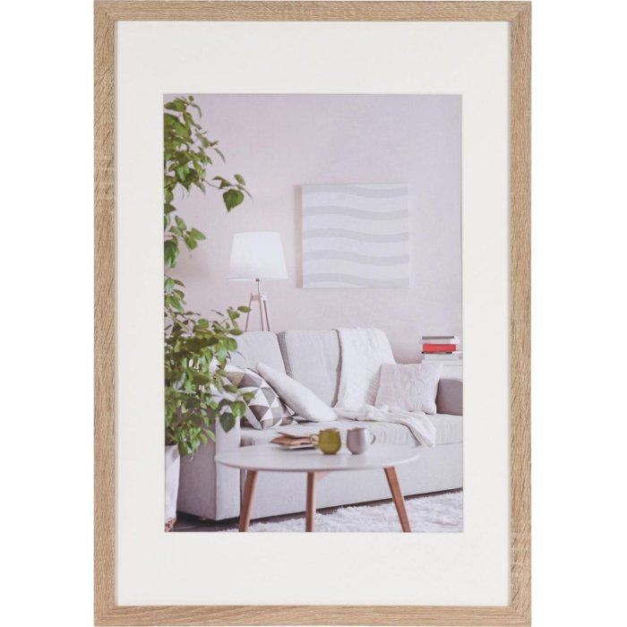 Henzo Fotolijst Modern 40x60 cm middenbruin met passepartout 30x45 cm