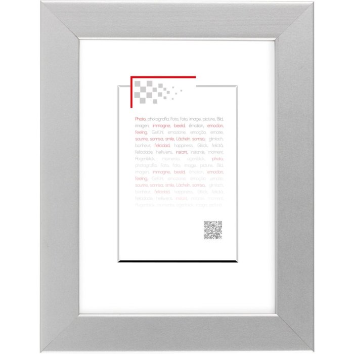 Houten lijst mat 24x30 cm zilver