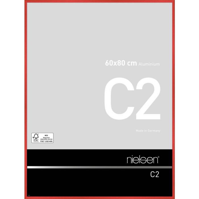Aluminium lijst c2 tornado rood 60x80 cm