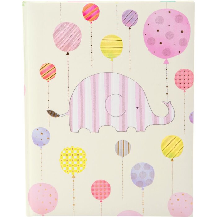 Baby dagboek vrolijke olifant roze