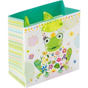 Geschenktas vrolijke kikker 10x10 cm