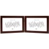 Dubbele lijst bruin hout 10,0 x15,0 cm s68fv liggend formaat