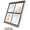 Fotolijst taupe-wit hout 4 fotos 10x15 cm