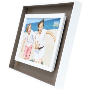 Fotolijst taupe-wit hout 13,0 x18,0 cm