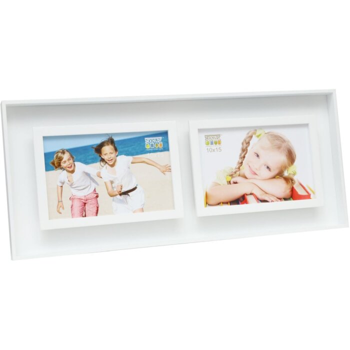 Dubbel kader s68dk1 wit 2 fotos 10x15 cm