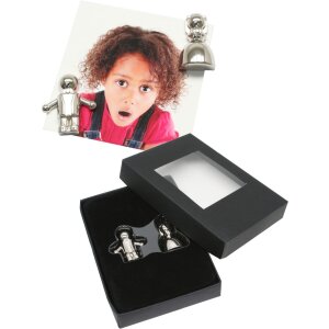 Magneten zilver metaal, afmeting: 8,5 x 12 x 2,5 cm
