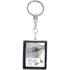 Foto sleutelhanger met muntje voor winkelwagen zilver metaal 3,5 x4,5 cm s59nc