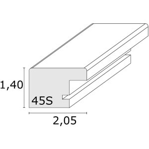 Houten lijst s45s zwart 20,0 x20,0 cm