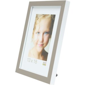 Fotolijst grijs-wit hout 18,0 x24,0 cm s43al