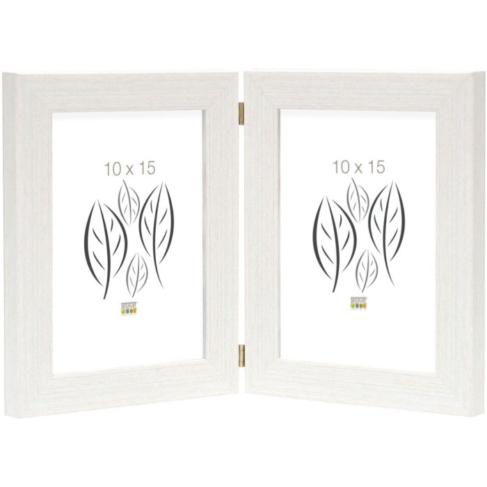 Dubbel kader s41vf1h wit 2 fotos 15x20 cm staand formaat