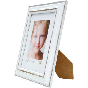 Fotolijst wit-bruin hout 20,0 x28,0 cm s221h