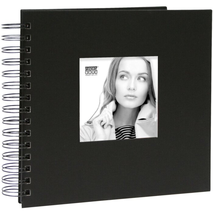 Ring fotoalbum zwart met linnen omslag 20,0 x20,0 cm a66fa