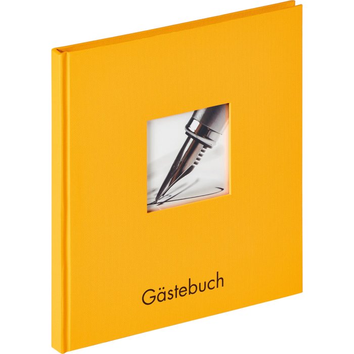 Walther Gastenboek Fun 23x25 cm maïs geel 72 witte paginas