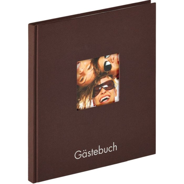 Gastenboek Fun 23x25 cm donkerbruin