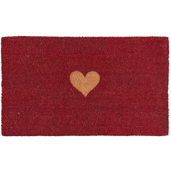 Deurmat Hart in rood - 74x45x2 cm