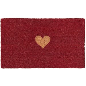 Deurmat Hart in rood - 74x45x2 cm
