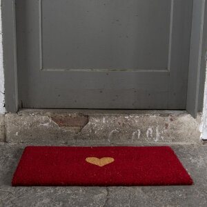 Deurmat Hart in rood - 74x45x2 cm