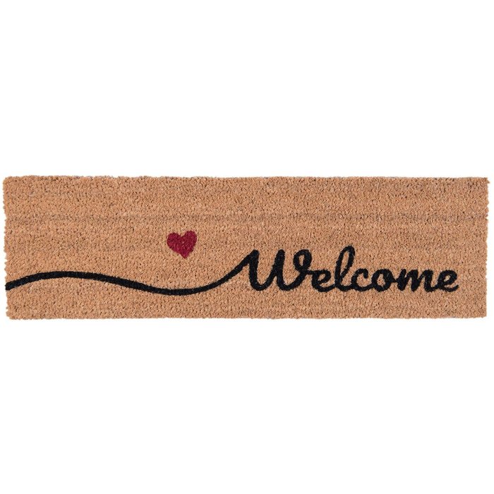 Clayre & Eef MC128 Deurmat Welkom bruin 75x22x2 cm