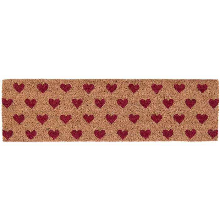 Deurmat Harten in bruin - 75x22x2 cm