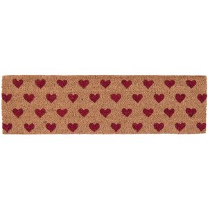 Deurmat Harten in bruin - 75x22x2 cm
