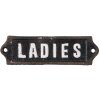 Tekstbordje Dames 15x3 cm - zwart