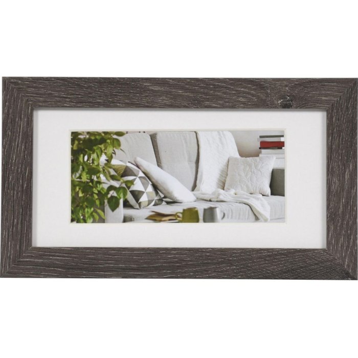 Henzo Fotolijst Modern 10x20 cm donkergrijs met passepartout 7x15 cm
