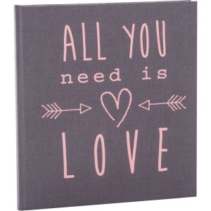 Trouwdagboek All You Need Is Love Grijs
