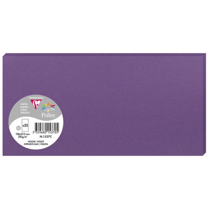 Pak 25 kaarten Pollen, dl 106x213mm, 210g - Paars